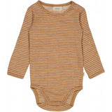 Wheat Wool Body Plain Ull LS Underwear/Bodies 3515 clay melange wool stripe