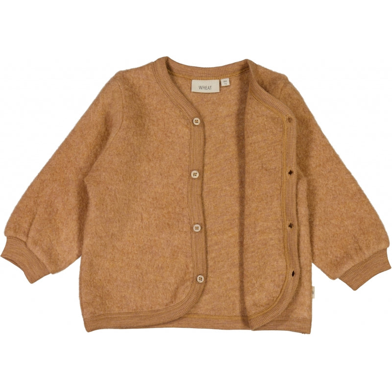 Wheat Wool Cardigan i ullfleece Sweatshirts 3510 clay melange