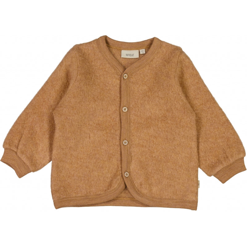 Wheat Wool Cardigan i ullfleece Sweatshirts 3510 clay melange