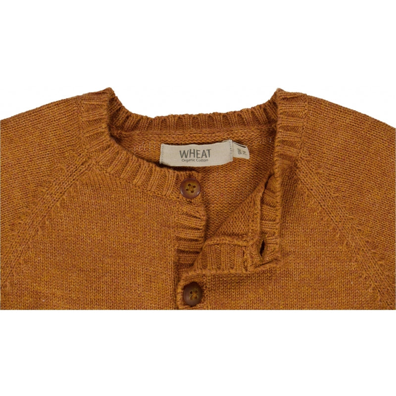 Wheat Klassisk Strikket Cardigan Knitted Tops 3025 cinnamon melange