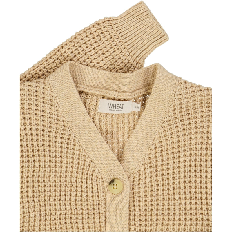 Wheat Knit Cardigan Bolette Knitted Tops 9203 cartouche melange