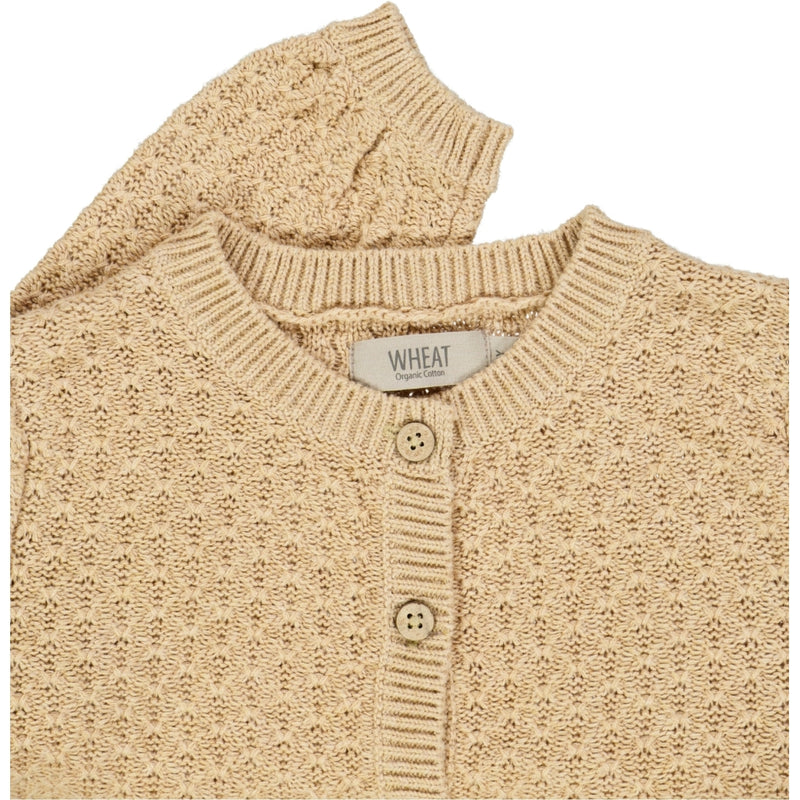Wheat Knit Cardigan Magnella Knitted Tops 9203 cartouche melange