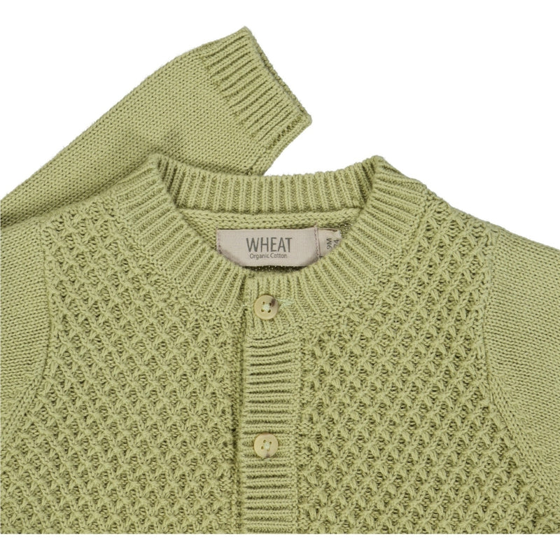 Wheat Knit Cardigan Ray Knitted Tops 4095 forest mist