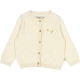 Wheat Knit Cardigan Suzy Embroidery Knitted Tops 1101 cloud melange