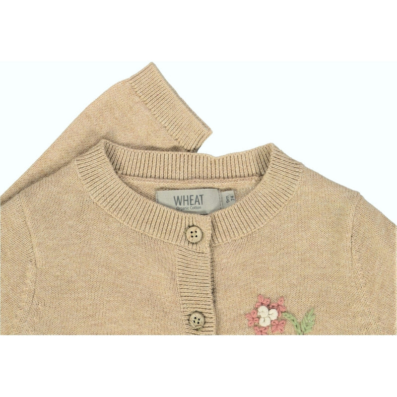 Wheat Knit Cardigan Suzy Embroidery Knitted Tops 9203 cartouche melange