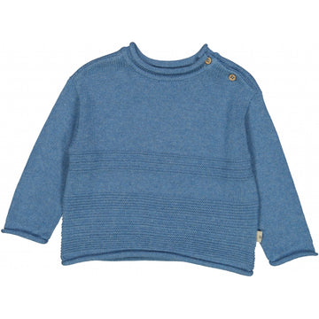 Wheat Main Knit Pullover Gunnar Knitted Tops 9085 bluefin melange