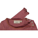 Wheat Langermet Blonde Ribbestrikket Genser Jersey Tops and T-Shirts 2614 dark rouge melange