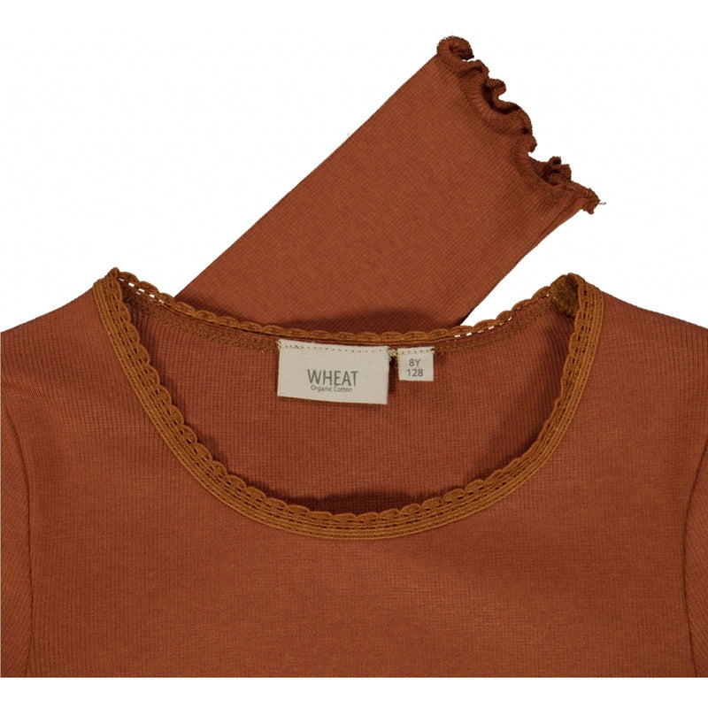 Wheat Langermet Blonde Ribbet Genser Jersey Tops and T-Shirts 0001 bronze