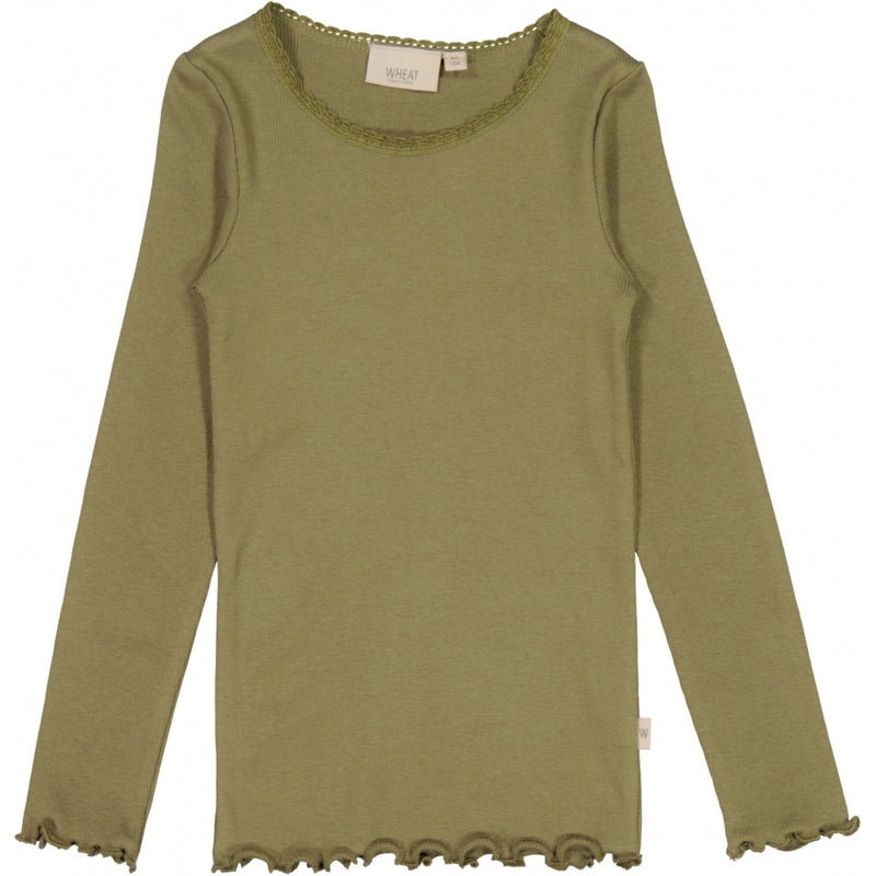Wheat Langermet Blonde Ribbet Genser Jersey Tops and T-Shirts 4099 winter moss