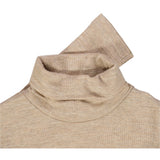 Wheat Wool Langermet Ull Polokrage Jersey Tops and T-Shirts 3204 khaki melange