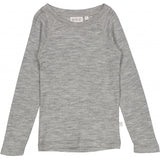 Wheat Wool Langermet Ull Trøye Jersey Tops and T-Shirts 0224 melange grey