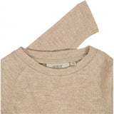 Wheat Wool Langermet Ull Trøye Jersey Tops and T-Shirts 3204 khaki melange