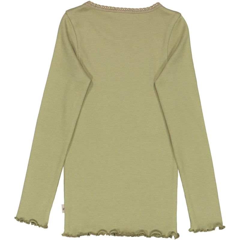 Wheat Rib T-Shirt Lace LS Jersey Tops and T-Shirts 4095 forest mist