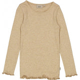 Wheat Rib T-Shirt Lace LS Jersey Tops and T-Shirts 5410 dark oat melange