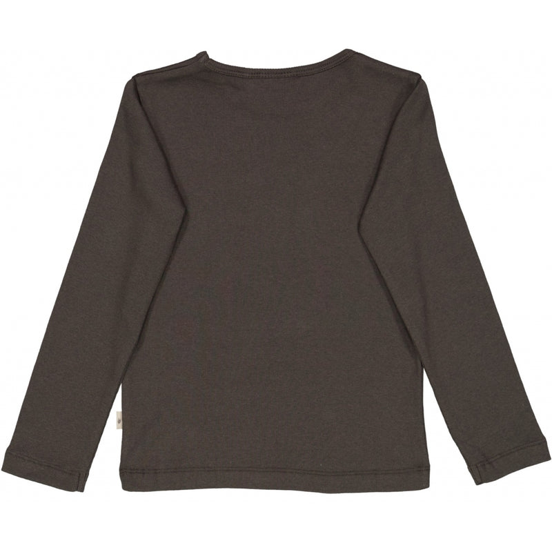 Wheat 
Rib T-skjorte LS Jersey Tops and T-Shirts 0033 black granite