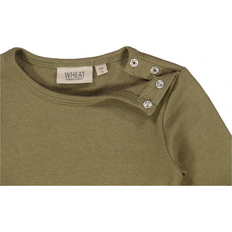 Wheat  Rib T-skjorte LS Jersey Tops and T-Shirts 3531 dry pine