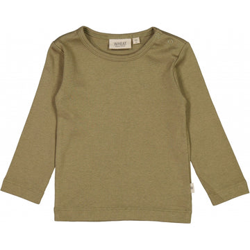 Wheat Main  Rib T-skjorte LS Jersey Tops and T-Shirts 3531 dry pine