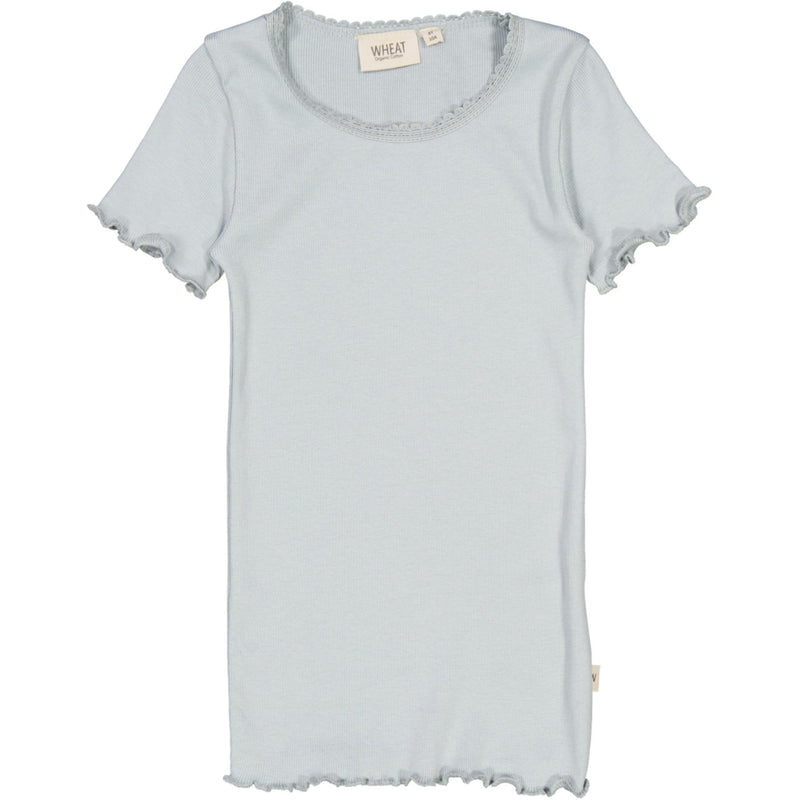 Wheat Ribbet T-skjorte Lace SS Jersey Tops and T-Shirts 1228 dusty dove