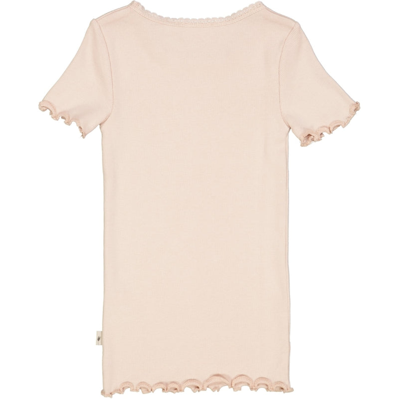 Wheat Ribbet T-skjorte Lace SS Jersey Tops and T-Shirts 2400 powder 