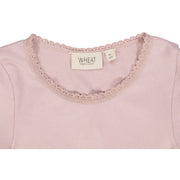 Wheat Ribbet T-skjorte Lace SS Jersey Tops and T-Shirts 2433 powder rose 