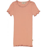 Wheat Ribbet T-skjorte Lace SS Jersey Tops and T-Shirts 3045 cameo brown