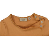 Wheat Ribbet T-skjorte Lace SS Jersey Tops and T-Shirts 3351 sandstone