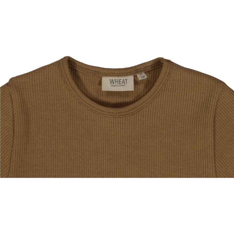 Wheat Ribbet t-skjorte SS Jersey Tops and T-Shirts 3002 hazel