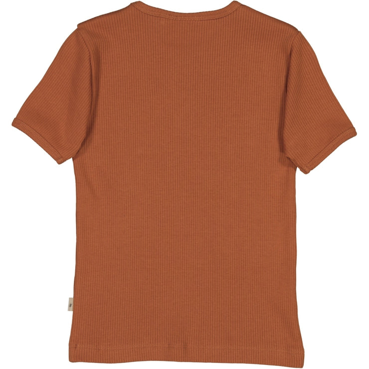 Wheat Ribbet t-skjorte SS Jersey Tops and T-Shirts 5304 amber brown