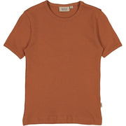 Wheat Ribbet t-skjorte SS Jersey Tops and T-Shirts 5304 amber brown