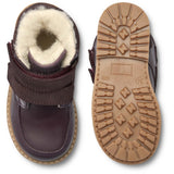 Wheat Footwear Stewie Tex Borrelås Skinn Winter Footwear 3118 eggplant
