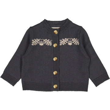 Wheat Main Strikk Cardigan Acorn Knitted Tops 0033 black granite
