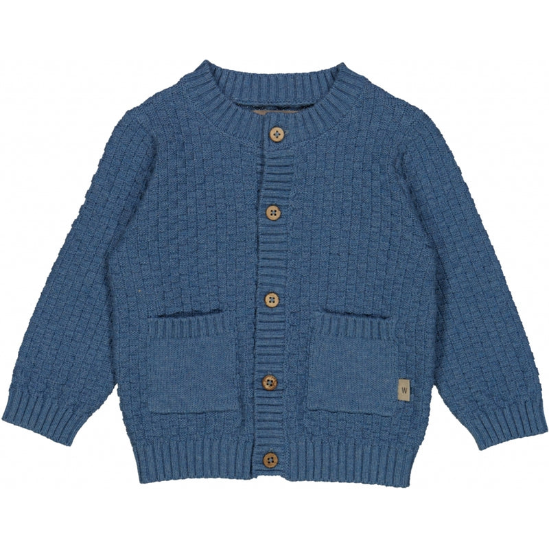 Wheat Strikket Cardigan Alf Knitted Tops 9085 bluefin melange