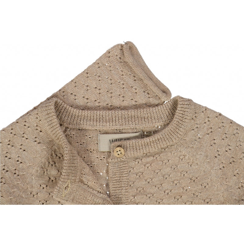 Wheat Strikket Cardigan Hera Knitted Tops 3204 khaki melange
