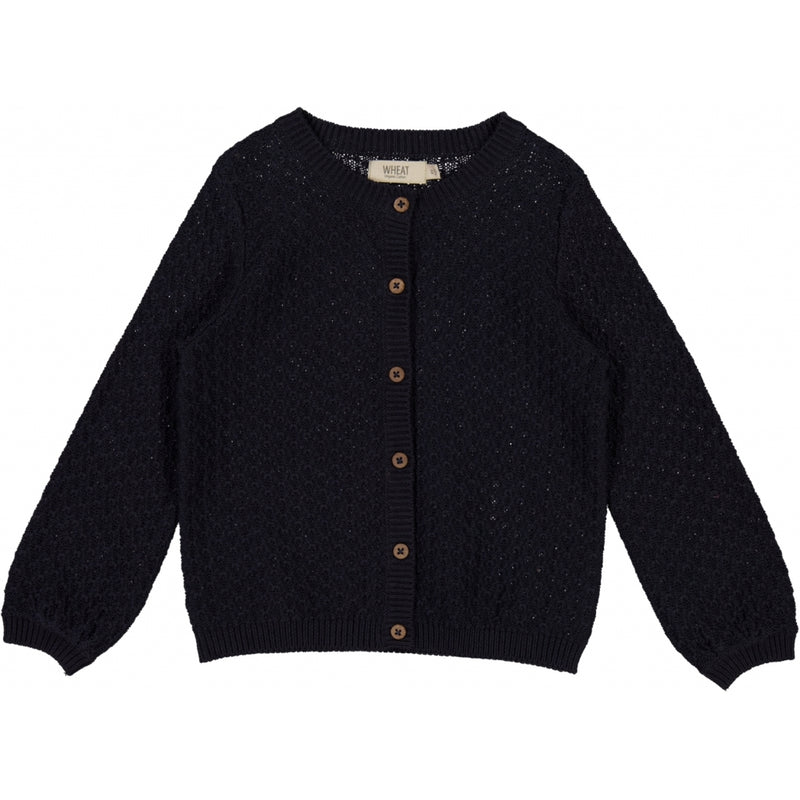 Wheat Strikket Cardigan Magnella Knitted Tops 1378 midnight blue