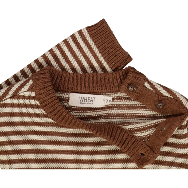 Wheat Strikket Genser Morgan Knitted Tops 3525 dry clay stripe