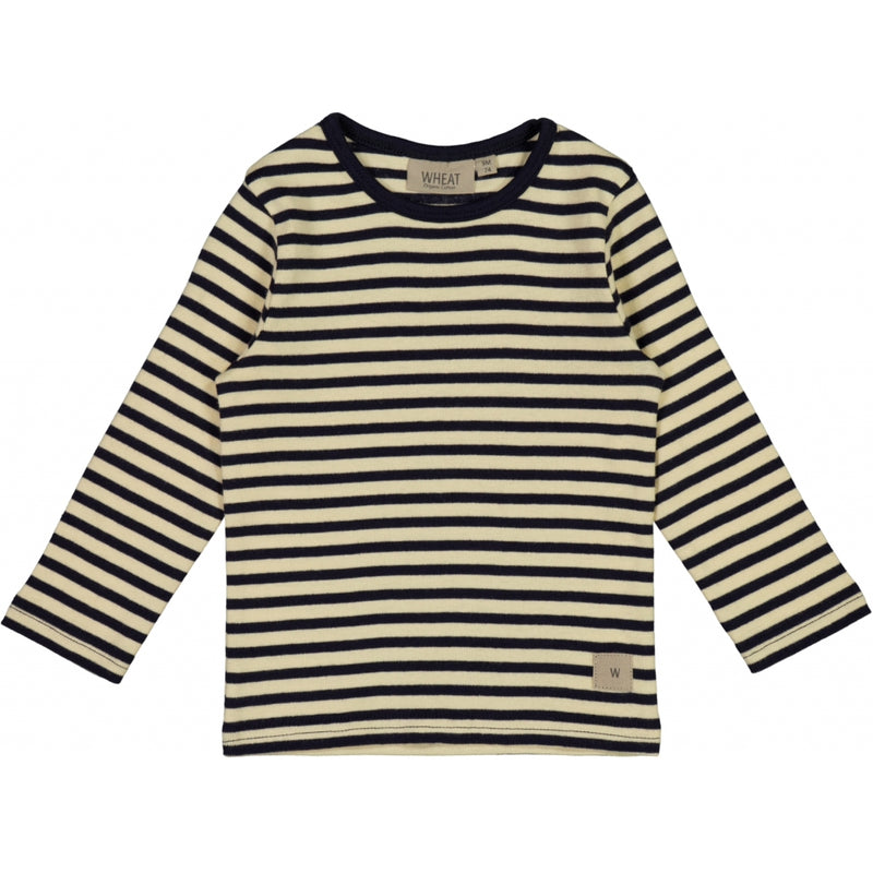 Wheat T-Shirt Striped LS Jersey Tops and T-Shirts 0327 deep wave stripe