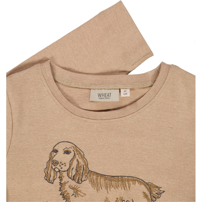Wheat T-skjorte Hund Broderi Jersey Tops and T-Shirts 3320 affogato