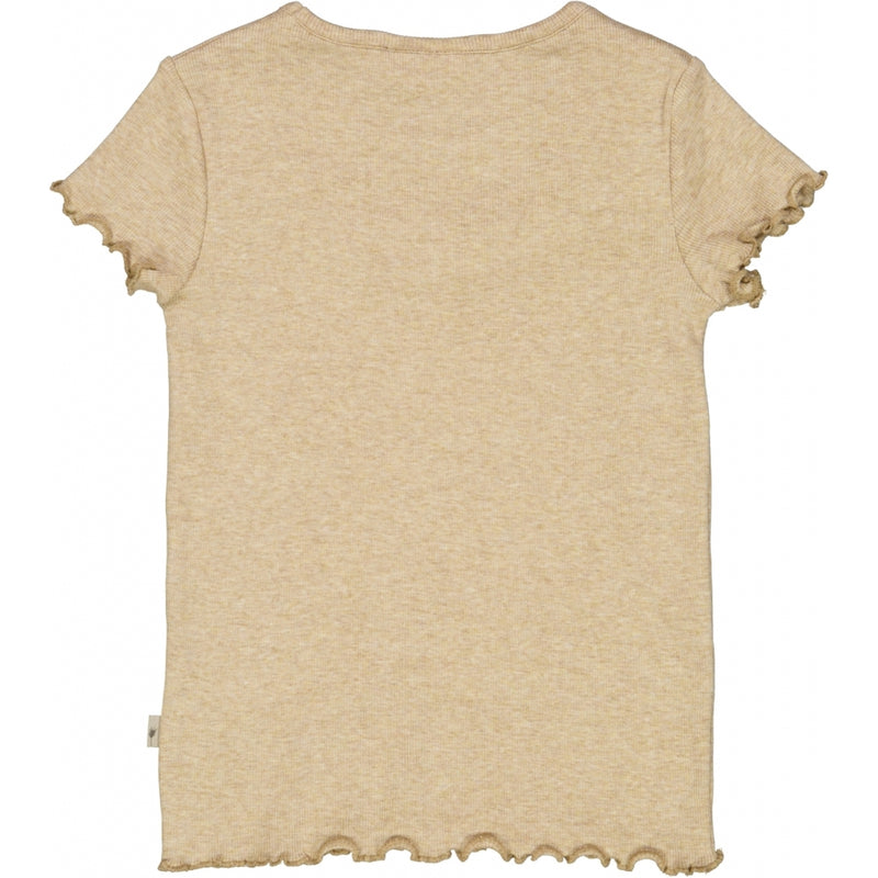 Wheat T-skjorte Rib Ruffle SS Jersey Tops and T-Shirts 5410 dark oat melange