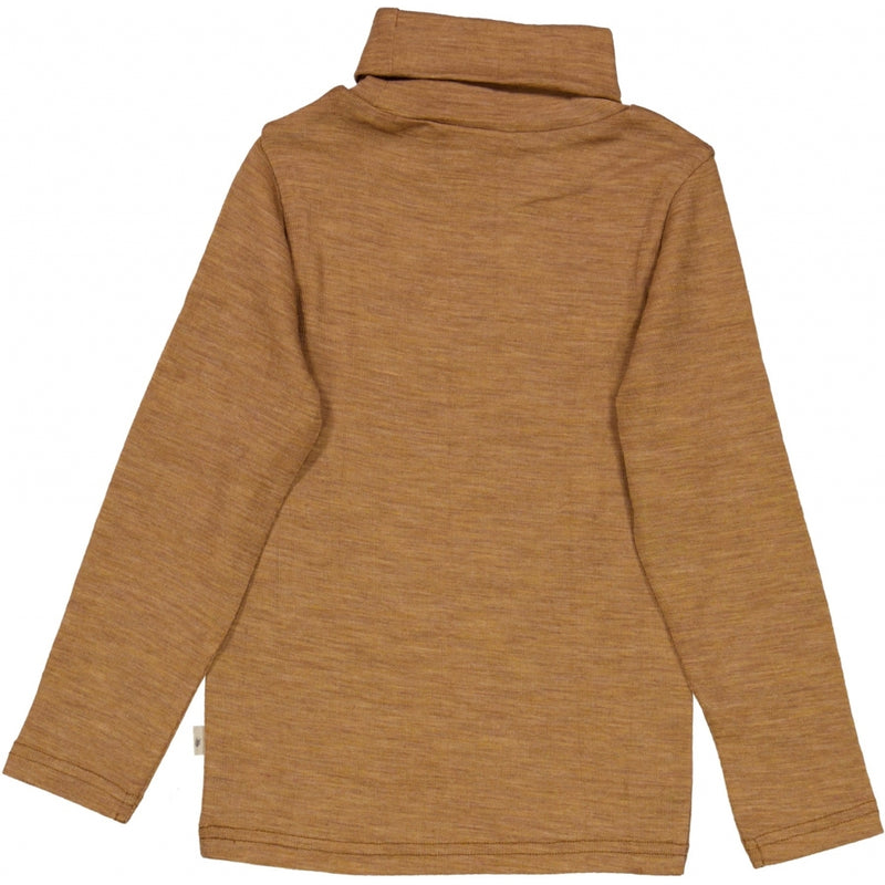Wheat Wool T-skjorte Rullehals Ull Jersey Tops and T-Shirts 3510 clay melange