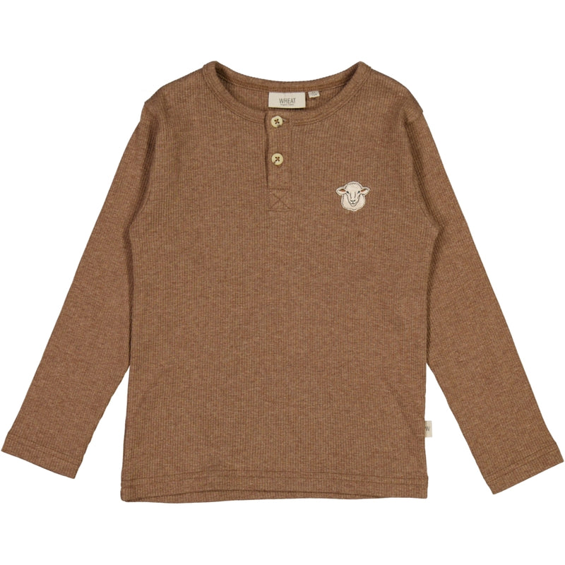 Wheat  T-skjorte Sau Badge Jersey Tops and T-Shirts 3303 coffee melange