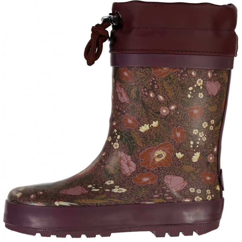 Wheat Footwear Termo Gummistøvel Rubber Boots 2753 maroon flowers