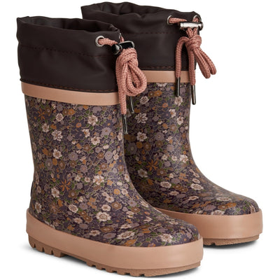 Wheat Footwear Termo Gummistøvel Print Rubber Boots 3122 eggplant flowers