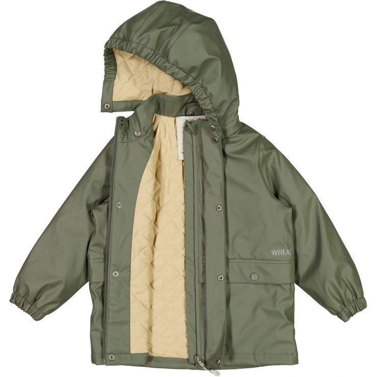 Wheat Outerwear Thermo Regnfrakk Ajo Rainwear 4062 tea leaf