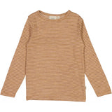 Wheat Wool Ull T-skjorte LS Jersey Tops and T-Shirts 3515 clay melange wool stripe